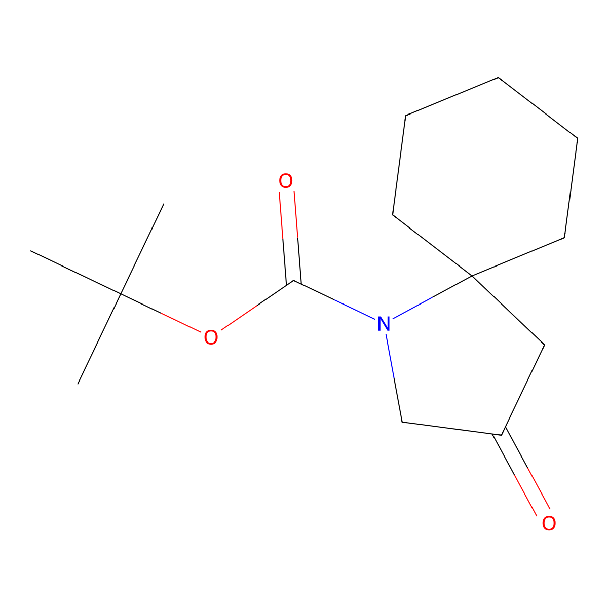 Tert-butyl 3-oxo-1-azaspiro[4.5]decane-1-carboxylate molecular structure, CAS 2253632-69-6