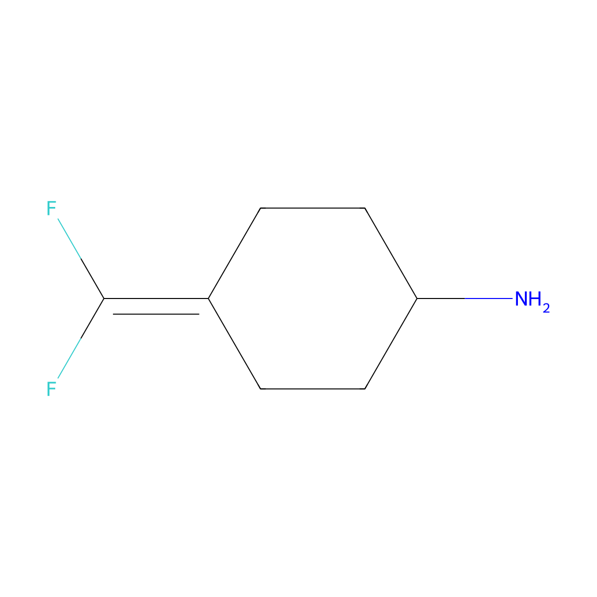 4-(Difluoromethylidene)cyclohexan-1-amine molecular structure, CAS 2253632-70-9