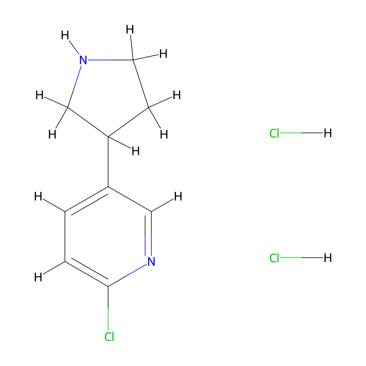 2-Chloro-5-(pyrrolidin-3-yl)pyridine dihydrochloride molecular structure, CAS 2253632-74-3