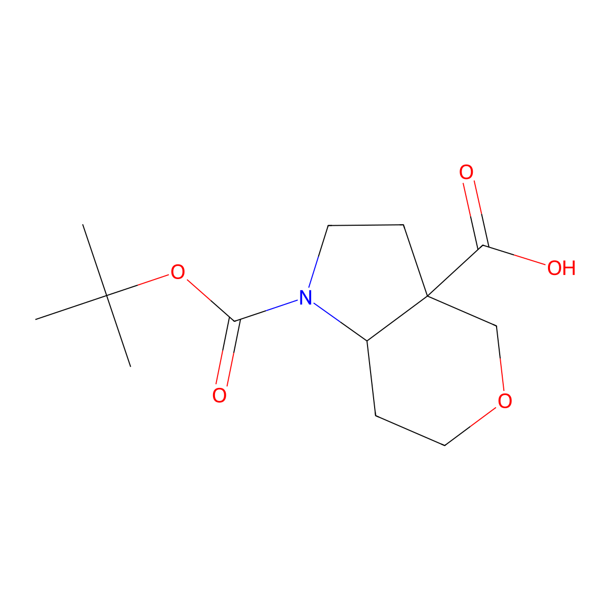 rac-(3aR,7aS)-1-[(tert-butoxy)carbonyl]-octahydropyrano[4,3-b]pyrrole-3a-carboxylic acid molecular structure, CAS 2253632-76-5
