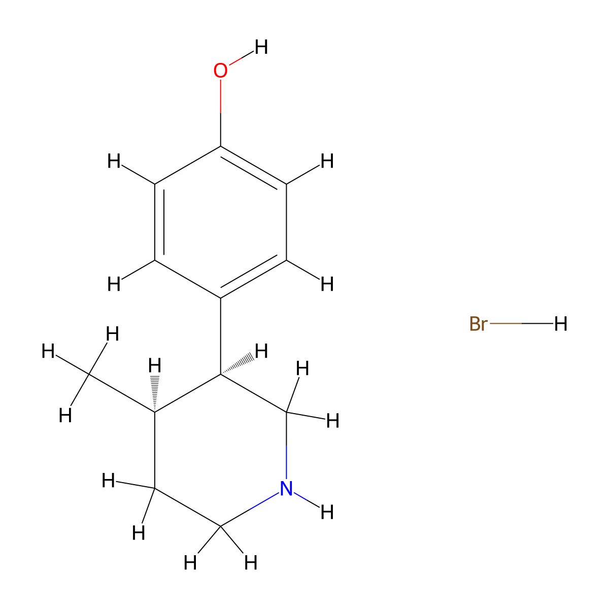 rac-4-[(3R,4S)-4-methylpiperidin-3-yl]phenol hydrobromide molecular structure, CAS 2253632-80-1