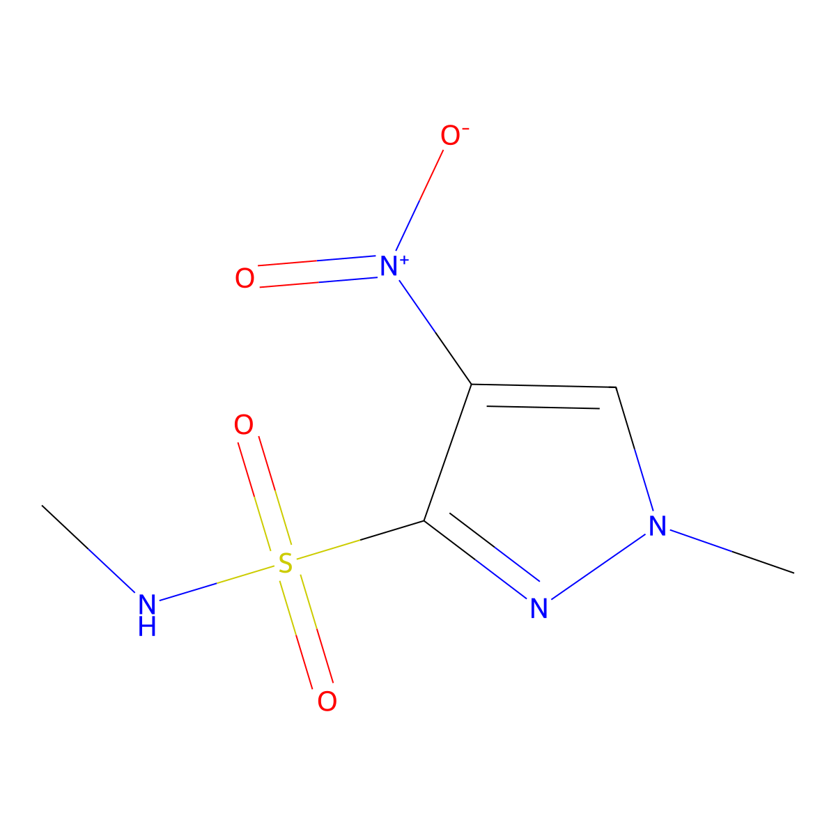 N,1-dimethyl-4-nitro-1H-pyrazole-3-sulfonamide molecular structure, CAS 2253632-81-2