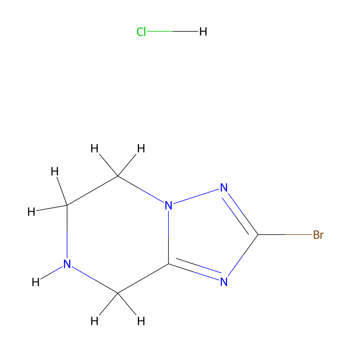 2-bromo-5H,6H,7H,8H-[1,2,4]triazolo[1,5-a]pyrazine hydrochloride molecular structure, CAS 2253632-84-5