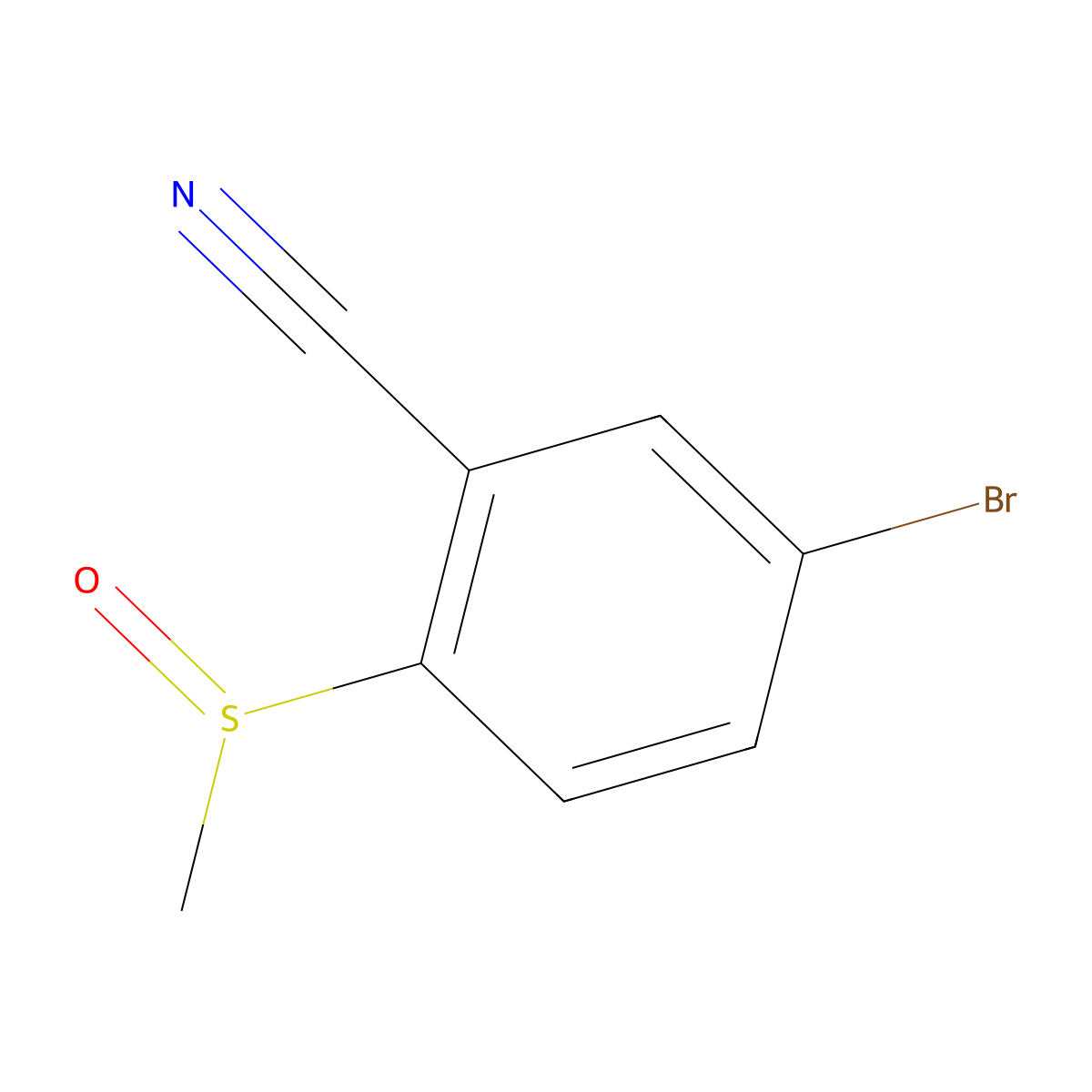 5-Bromo-2-methanesulfinylbenzonitrile molecular structure, CAS 2253632-89-0