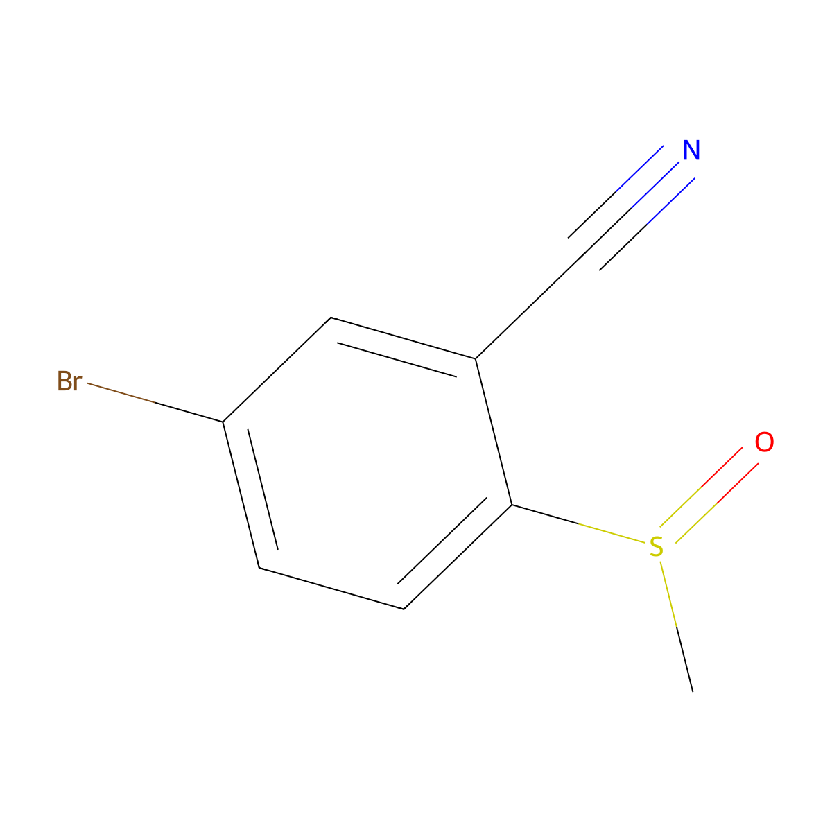 5-Bromo-2-methanesulfinylbenzonitrile molecular structure, CAS 2253632-89-0