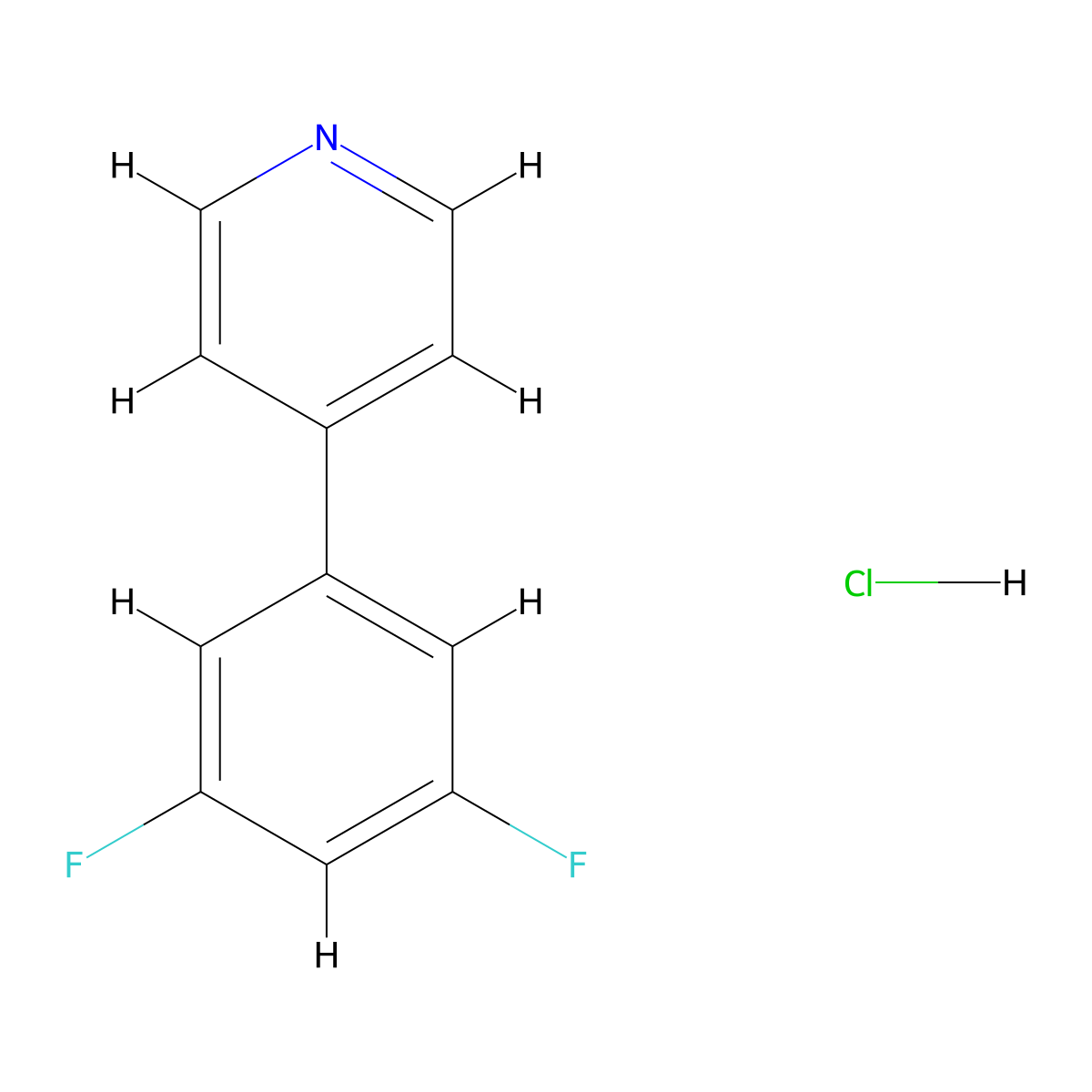 4-(3,5-Difluorophenyl)pyridine hydrochloride molecular structure, CAS 2253632-92-5