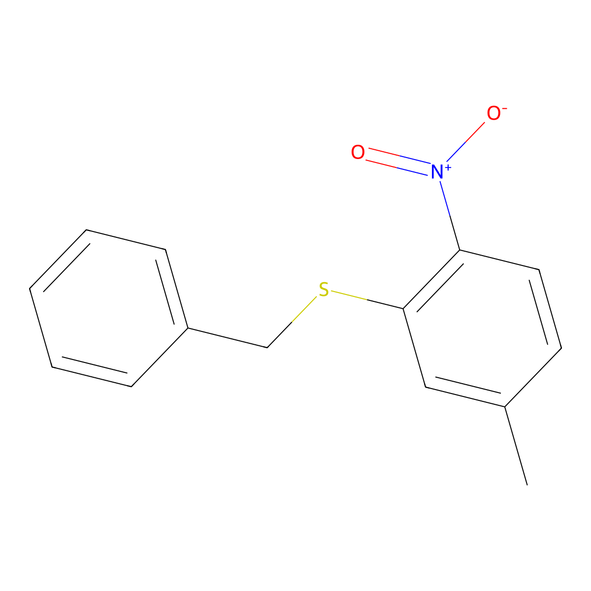 2-(Benzylsulfanyl)-4-methyl-1-nitrobenzene molecular structure, CAS 2253632-94-7