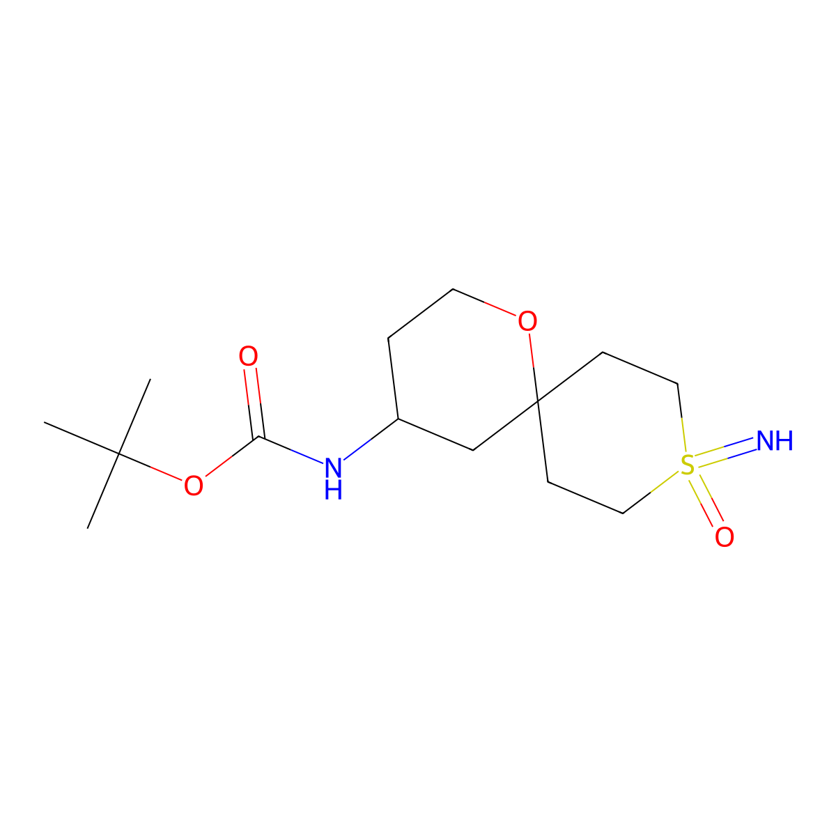 tert-butylN-{9-imino-9-oxo-1-oxa-9lambda6-thiaspiro[5.5]undecan-4-yl}carbamate molecular structure, CAS 2253638-47-8