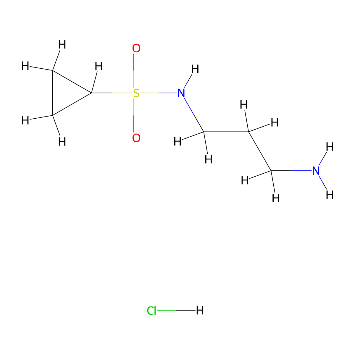 N-(3-aminopropyl)cyclopropanesulfonamide hydrochloride molecular structure, CAS 2253638-50-3