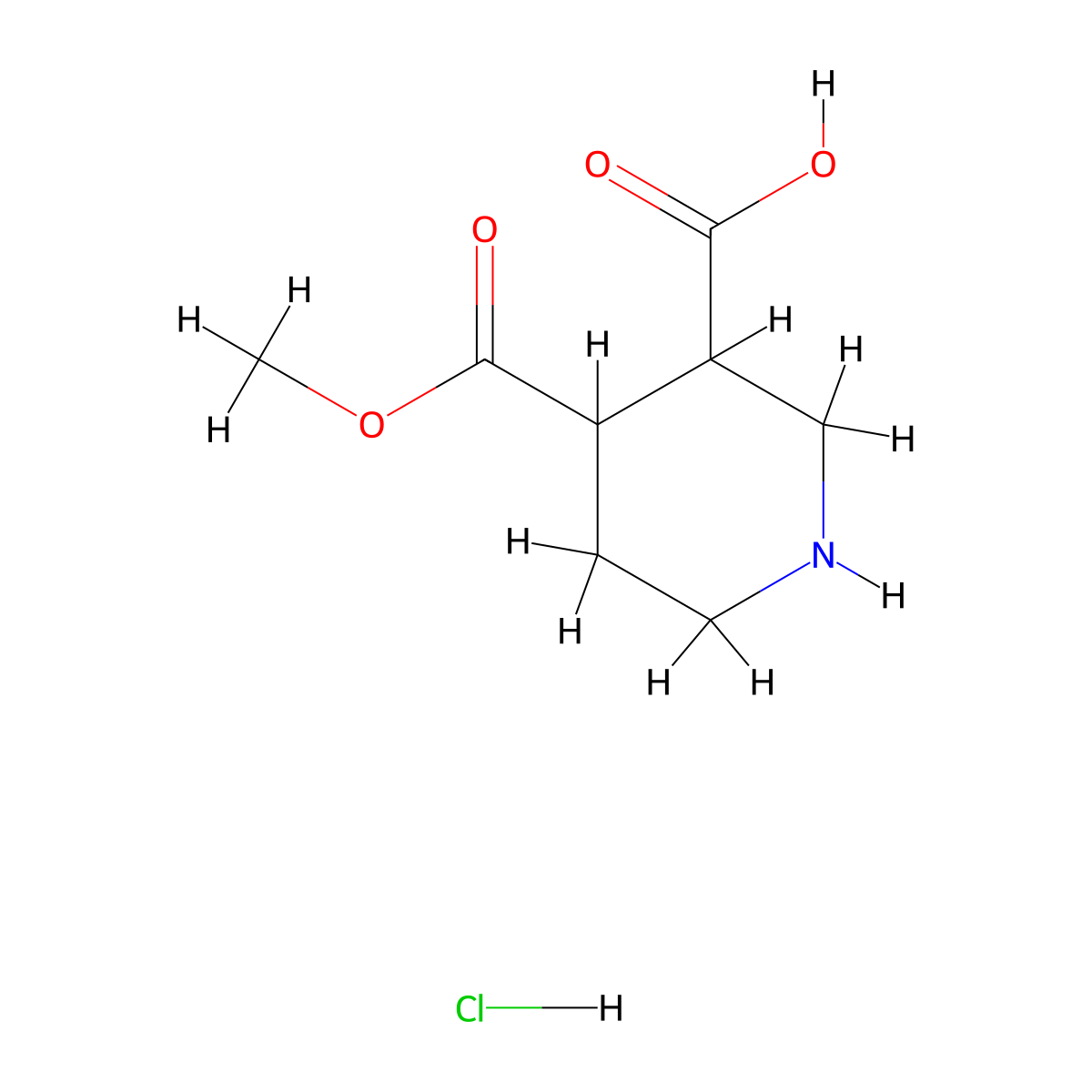 4-(Methoxycarbonyl)piperidine-3-carboxylic acid hydrochloride molecular structure, CAS 2253638-56-9