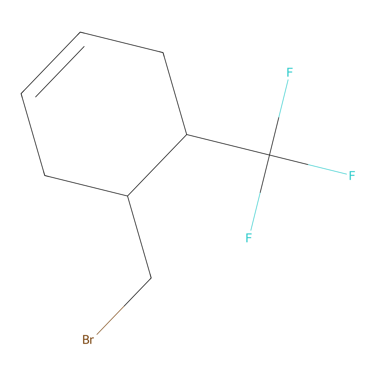 rac-(4R,5R)-4-(bromomethyl)-5-(trifluoromethyl)cyclohex-1-ene molecular structure, CAS 2253638-59-2