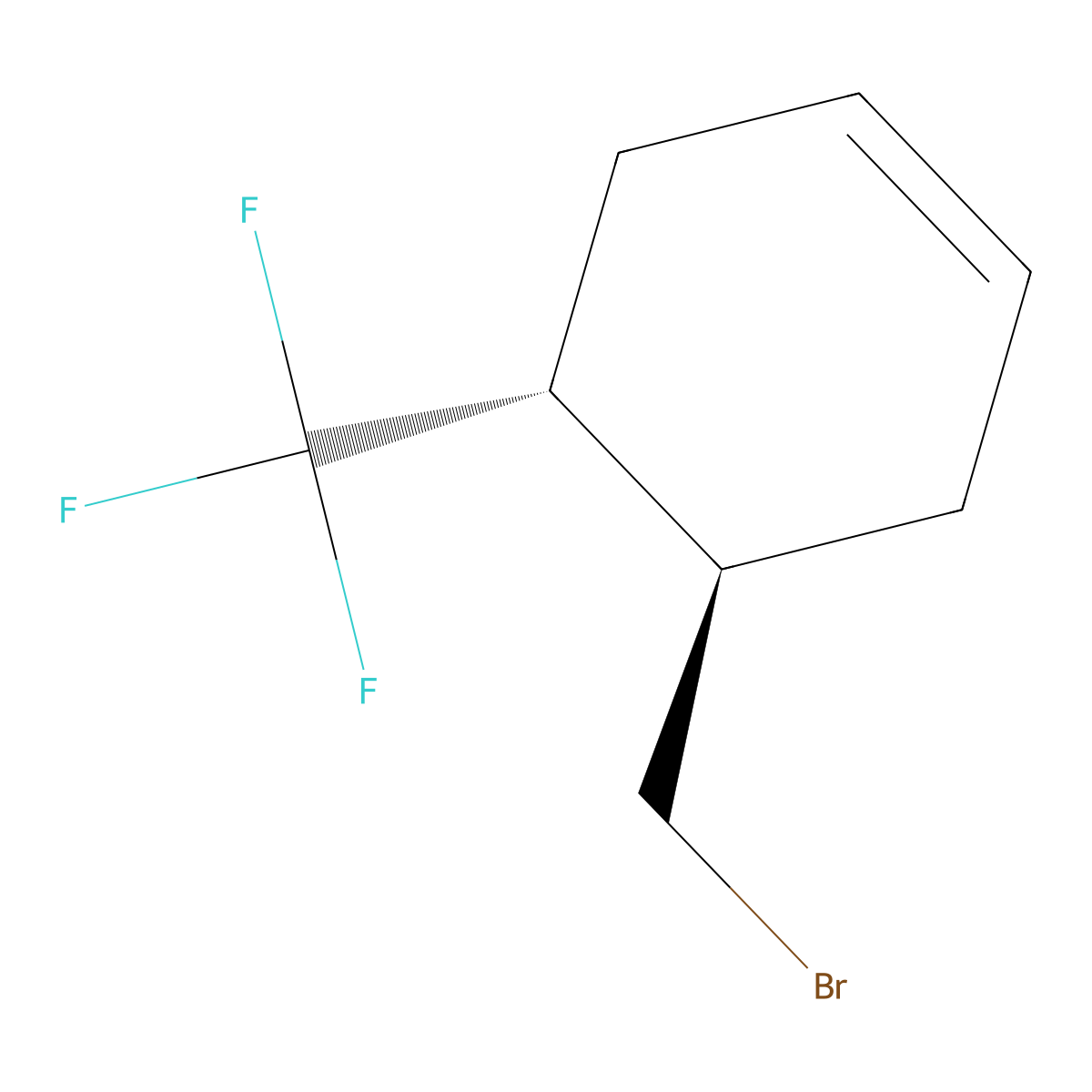 rac-(4R,5R)-4-(bromomethyl)-5-(trifluoromethyl)cyclohex-1-ene molecular structure, CAS 2253638-59-2