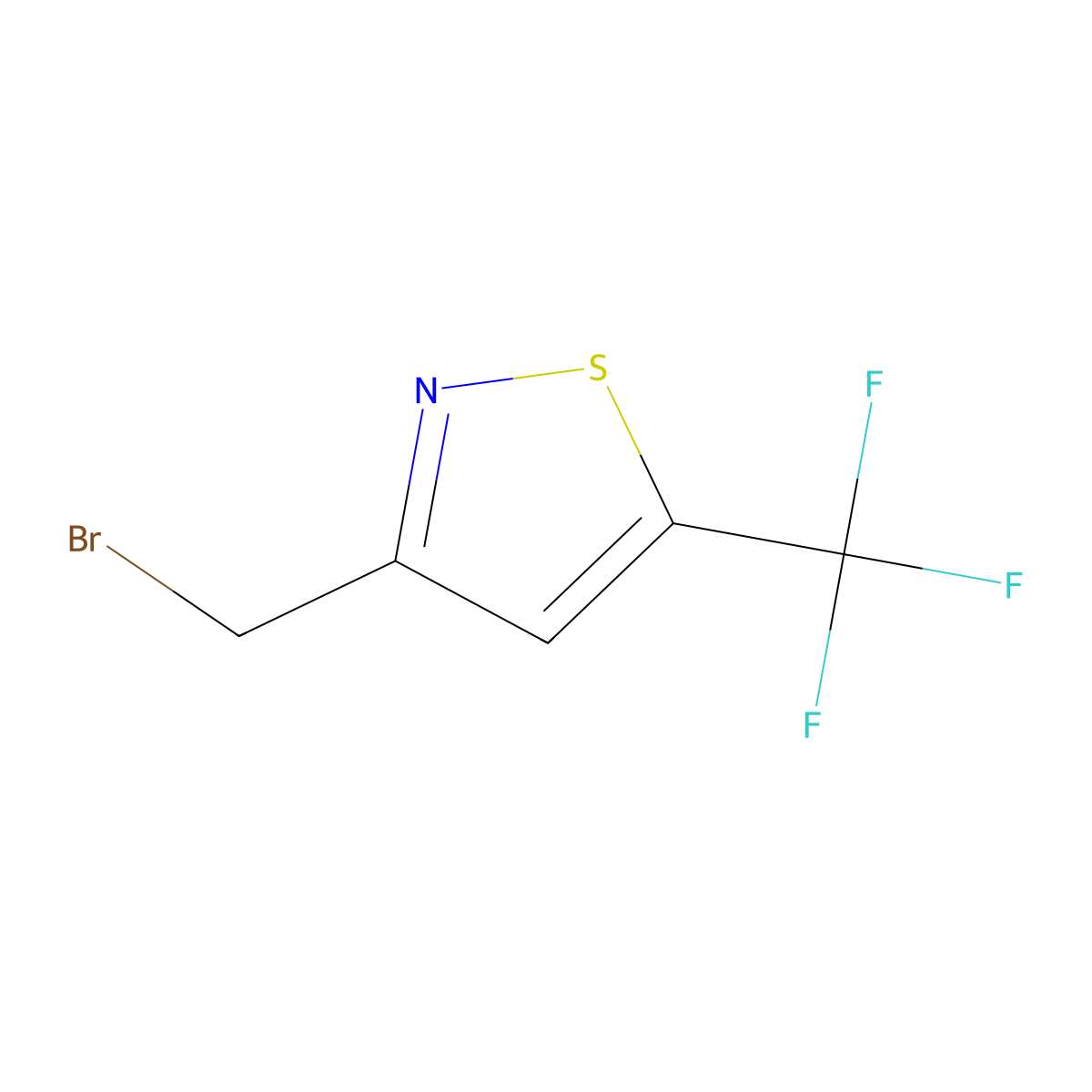 3-(Bromomethyl)-5-(trifluoromethyl)-1,2-thiazole molecular structure, CAS 2253638-60-5
