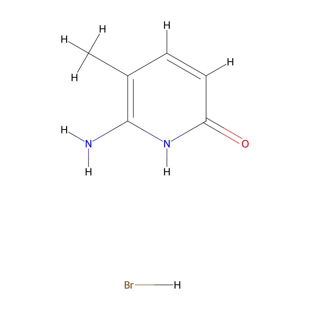 6-Amino-5-methyl-1,2-dihydropyridin-2-one hydrobromide molecular structure, CAS 2253638-61-6
