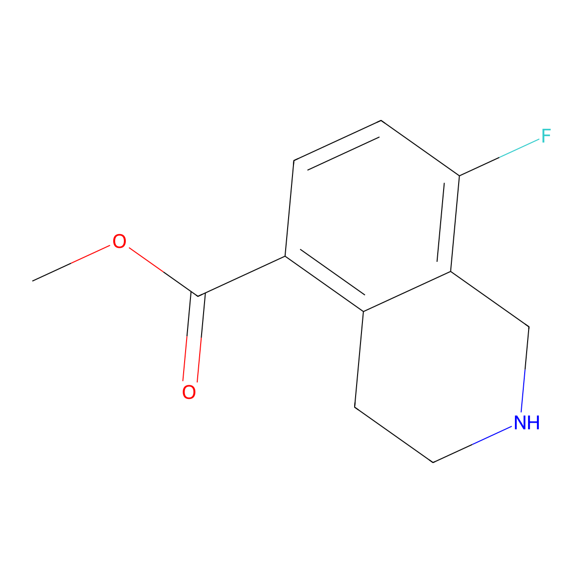 Methyl 8-fluoro-1,2,3,4-tetrahydroisoquinoline-5-carboxylate molecular structure, CAS 2253638-69-4