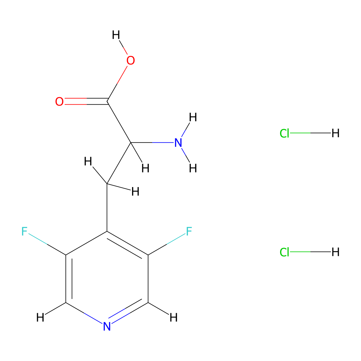 2-Amino-3-(3,5-difluoropyridin-4-yl)propanoic acid dihydrochloride molecular structure, CAS 2253638-72-9