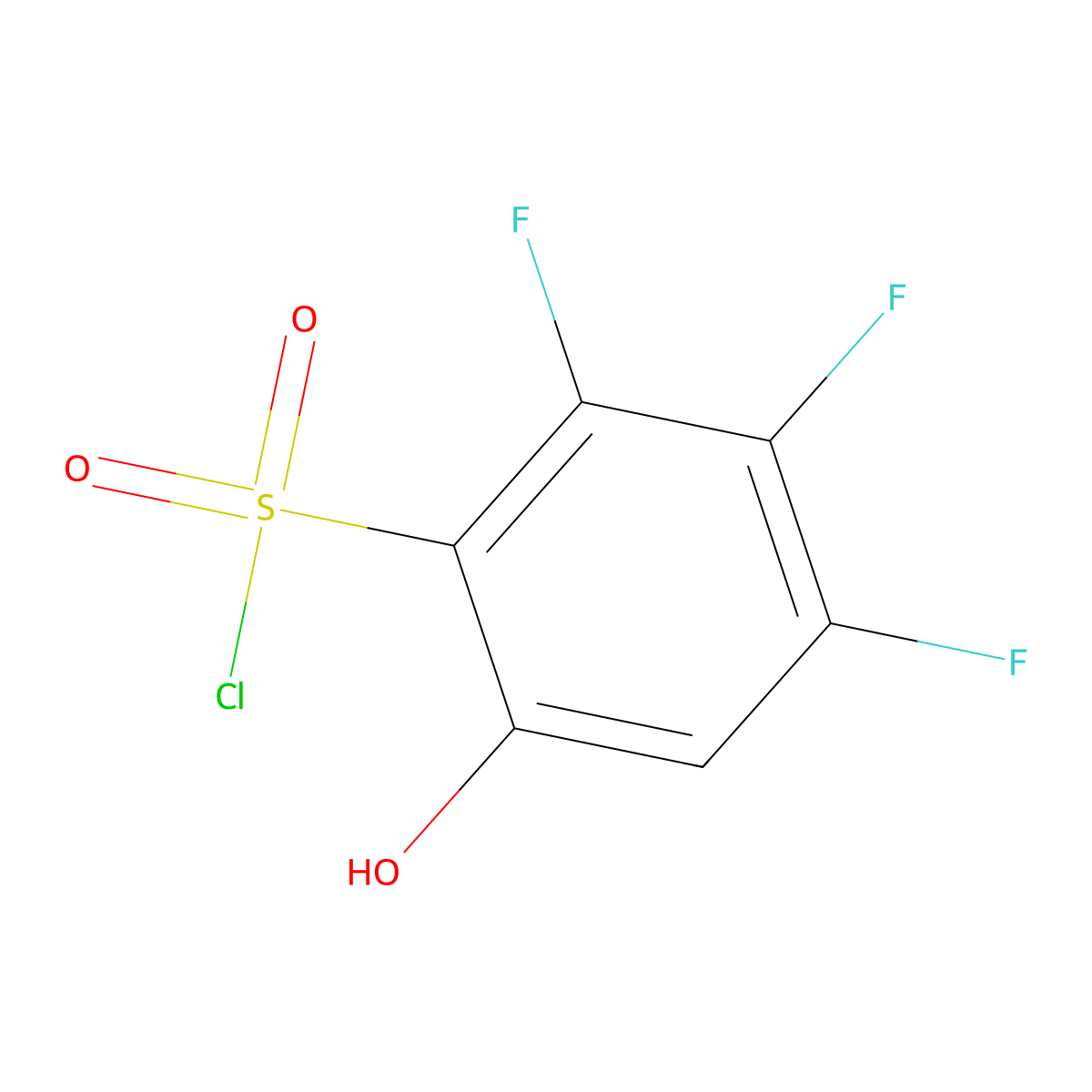 2,3,4-Trifluoro-6-hydroxybenzenesulfonyl chloride molecular structure, CAS 2253638-93-4
