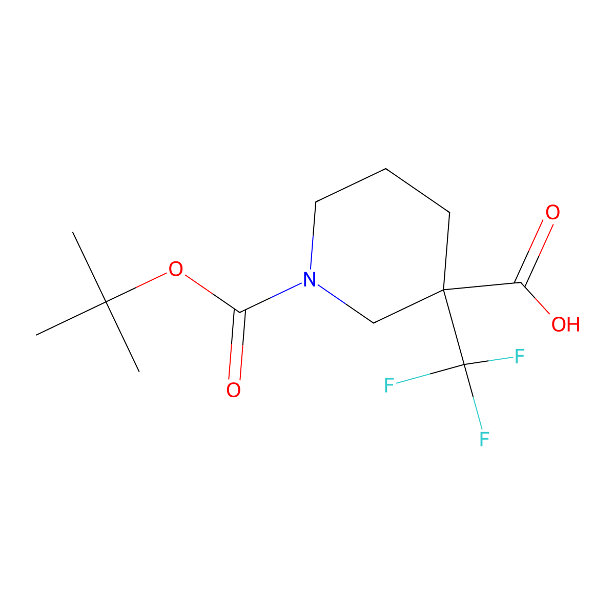 1-[(Tert-butoxy)carbonyl]-3-(trifluoromethyl)piperidine-3-carboxylic acid molecular structure, CAS 2253638-97-8