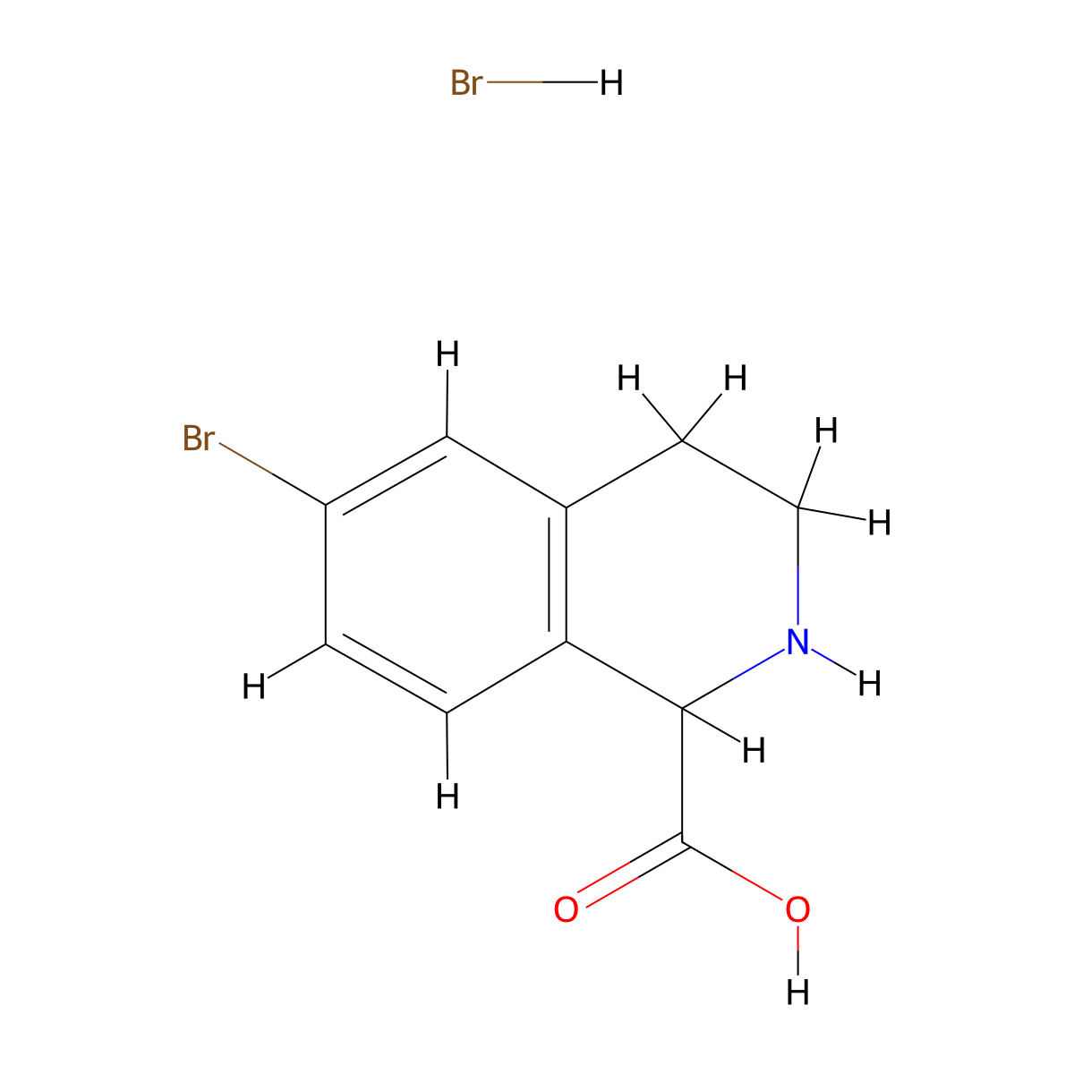 6-Bromo-1,2,3,4-tetrahydroisoquinoline-1-carboxylic acid hydrobromide molecular structure, CAS 2253638-99-0
