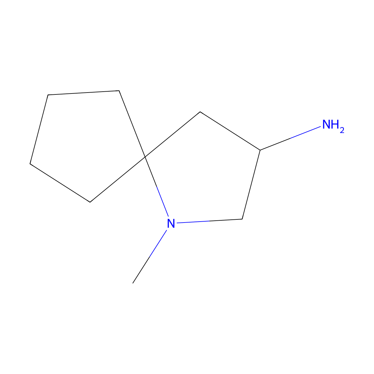 1-Methyl-1-azaspiro[4.4]nonan-3-amine molecular structure, CAS 2253639-06-2