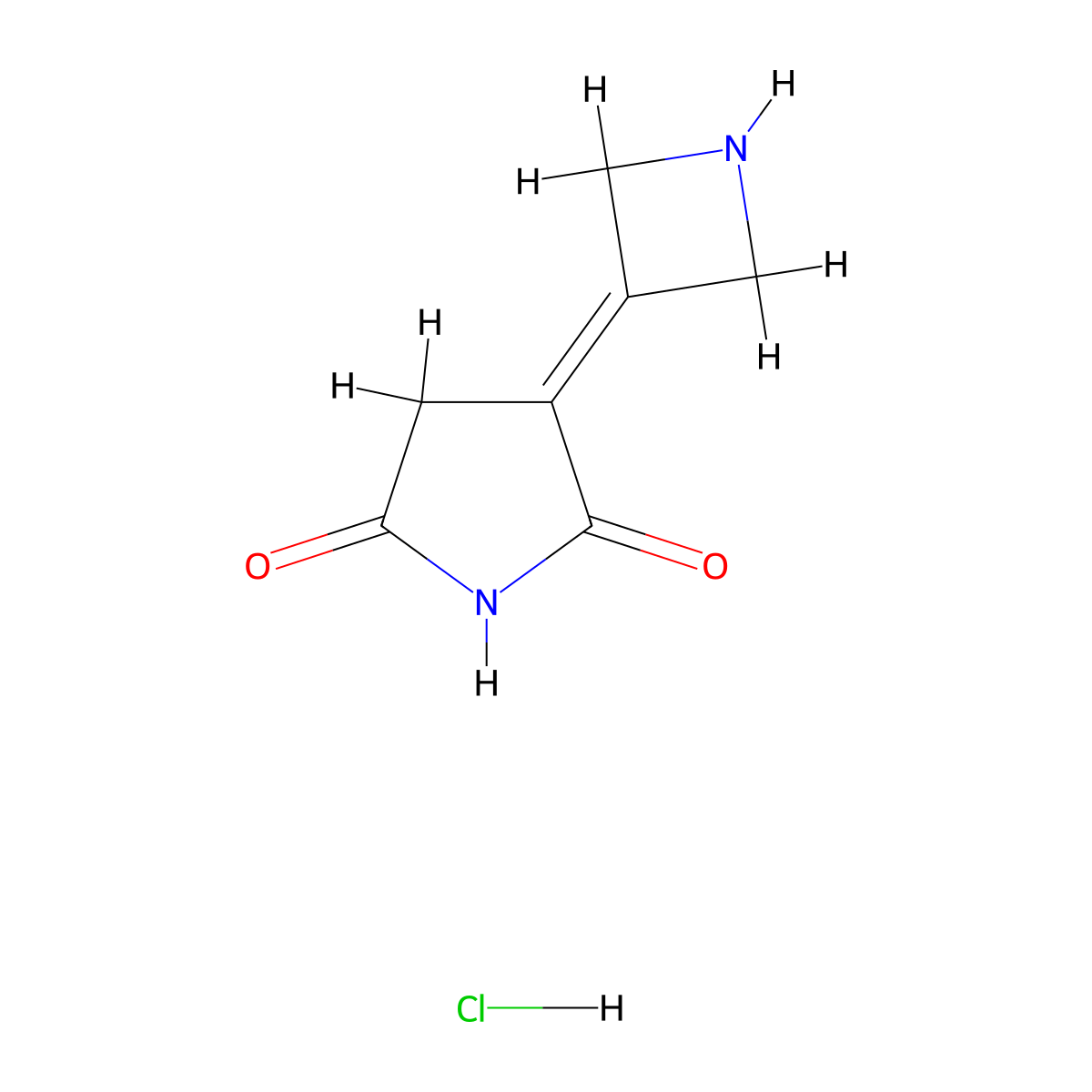 3-(Azetidin-3-ylidene)pyrrolidine-2,5-dione hydrochloride molecular structure, CAS 2253639-13-1