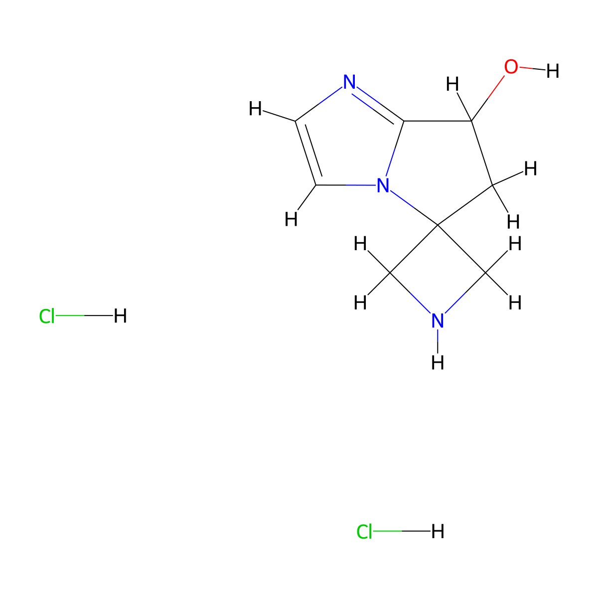 6',7'-Dihydrospiro(azetidine-3,5'-pyrrolo(1,2-a)imidazole)-7'-ol dihydrochloride molecular structure, CAS 2253639-33-5