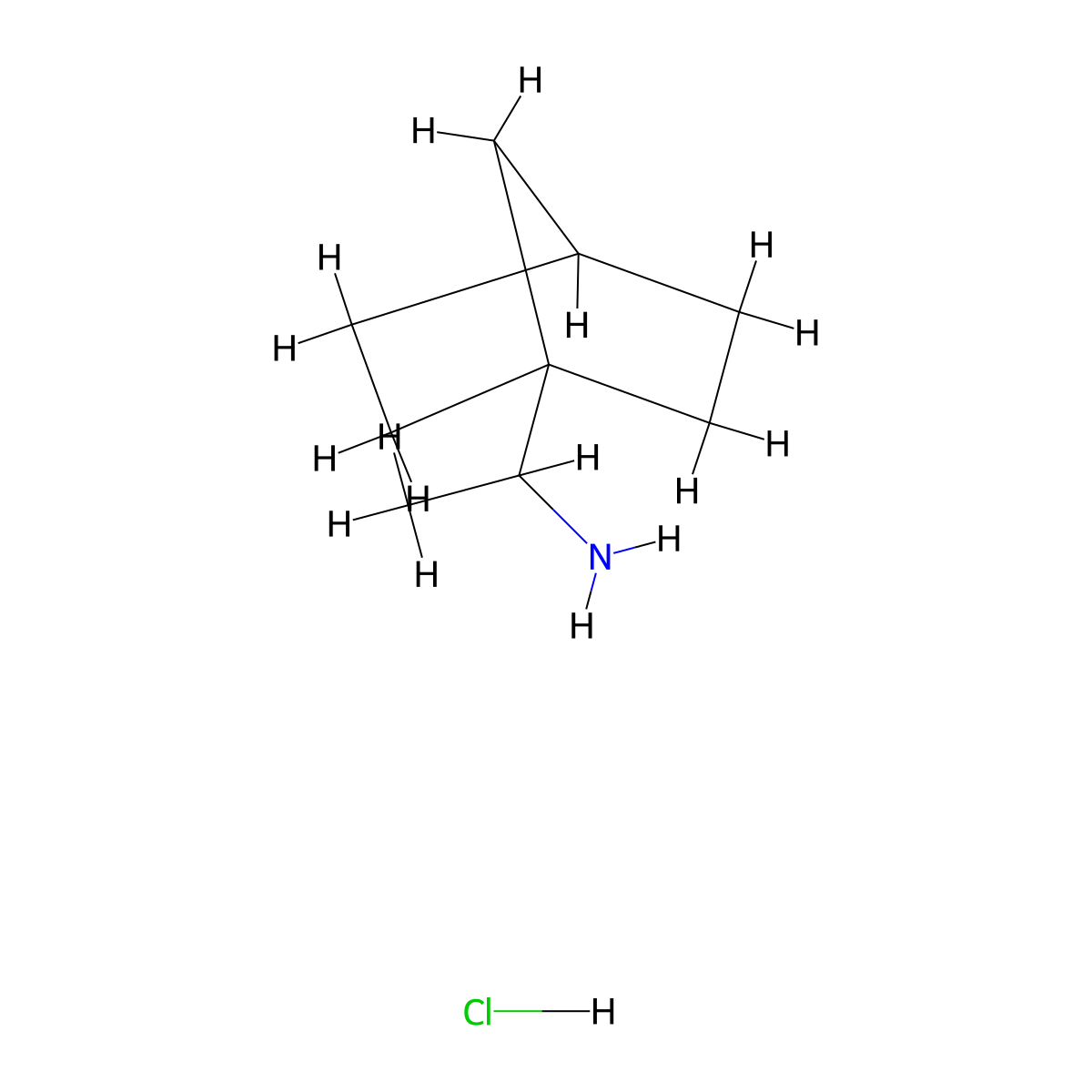 1-{Bicyclo[2.2.1]heptan-1-yl}ethan-1-amine hydrochloride molecular structure, CAS 2253639-43-7