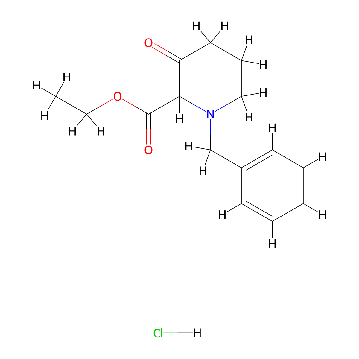 Ethyl1-benzyl-3-oxopiperidine-2-carboxylatehydrochloride molecular structure, CAS 2253639-45-9