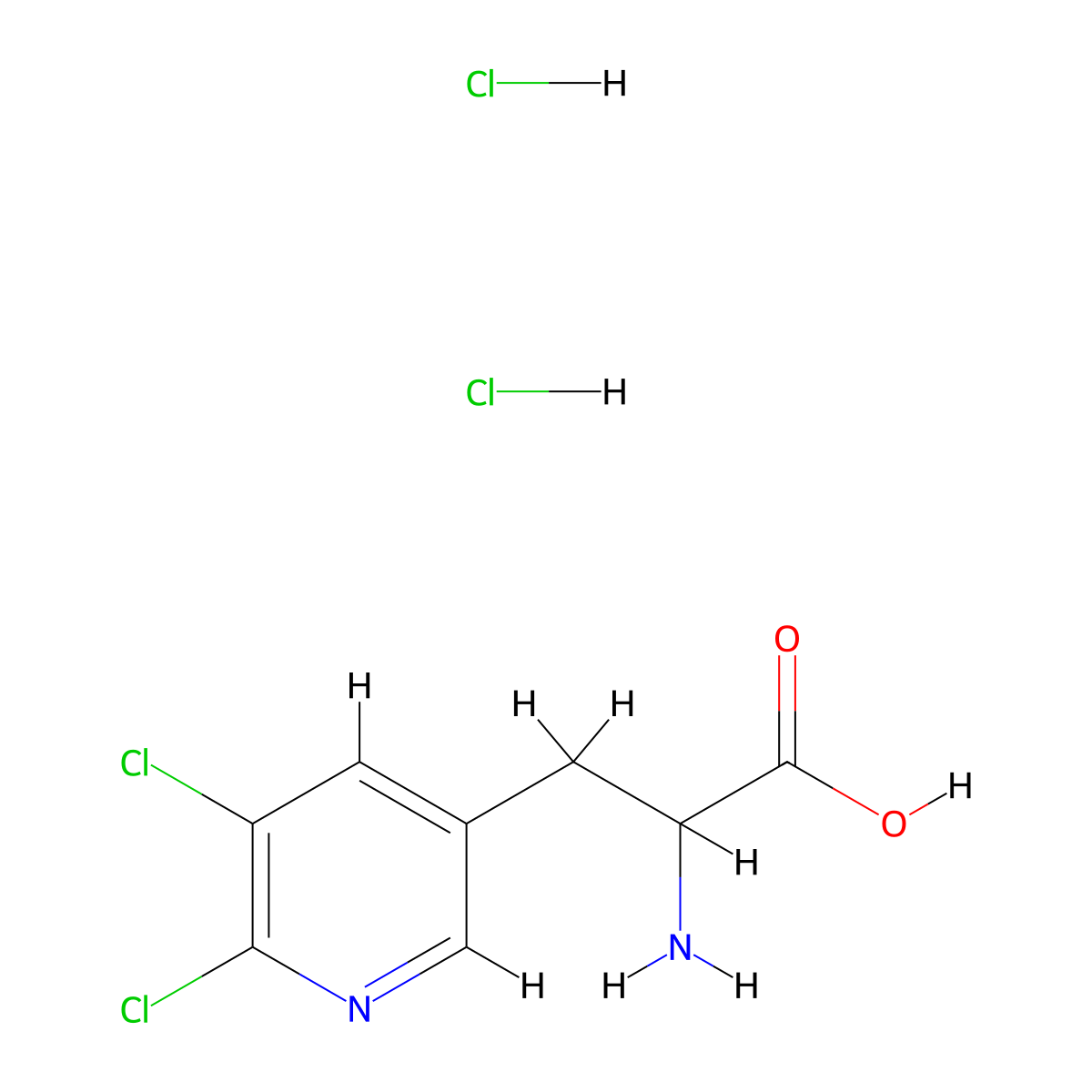 2-Amino-3-(5,6-dichloropyridin-3-yl)propanoic acid dihydrochloride molecular structure, CAS 2253639-51-7