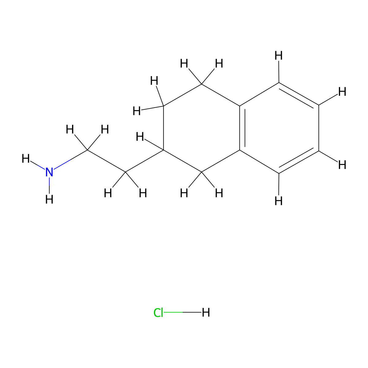 2-(1,2,3,4-Tetrahydronaphthalen-2-yl)ethan-1-amine hydrochloride molecular structure, CAS 2253639-53-9