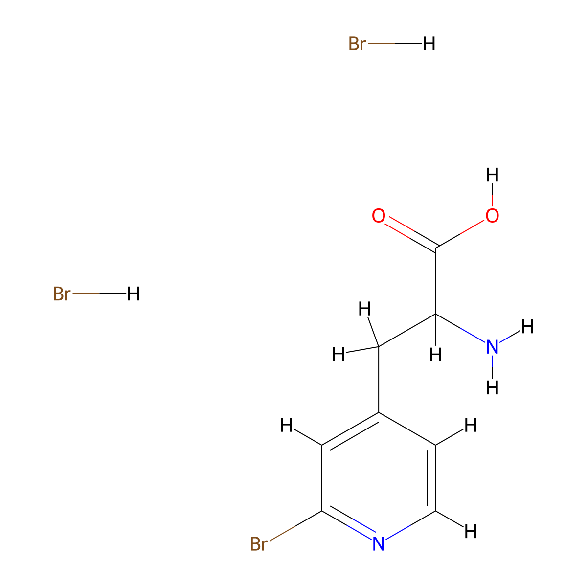 2-Amino-3-(2-bromopyridin-4-yl)propanoic acid dihydrobromide molecular structure, CAS 2253639-56-2