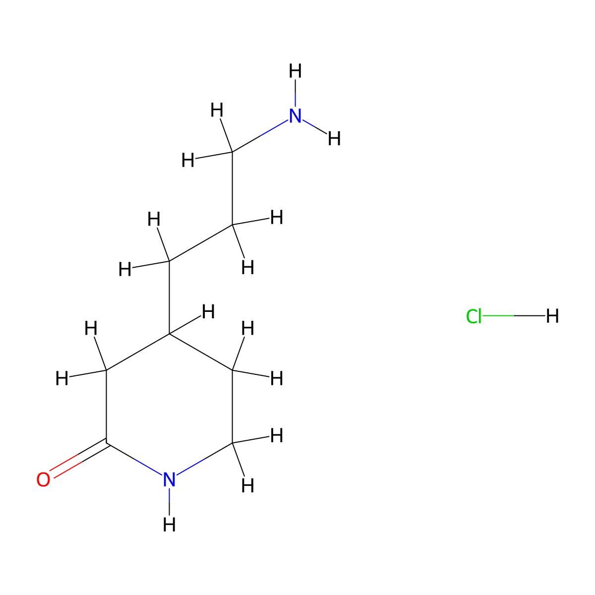 4-(3-Aminopropyl)piperidin-2-one hydrochloride molecular structure, CAS 2253639-58-4