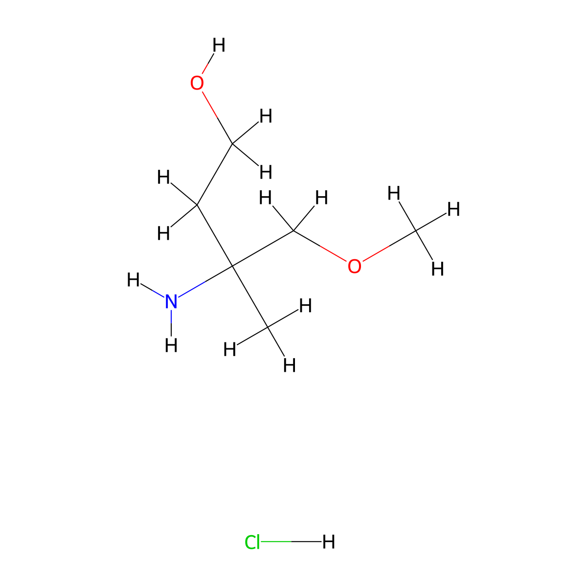 3-Amino-4-methoxy-3-methylbutan-1-ol hydrochloride molecular structure, CAS 2253639-62-0