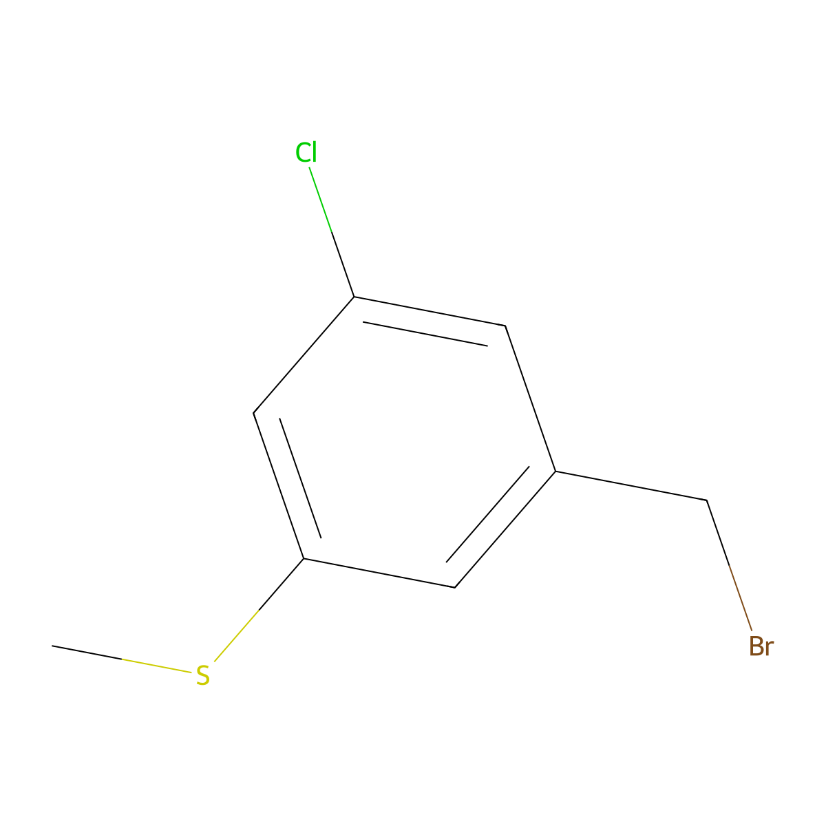 1-(Bromomethyl)-3-chloro-5-(methylsulfanyl)benzene molecular structure, CAS 2253639-65-3