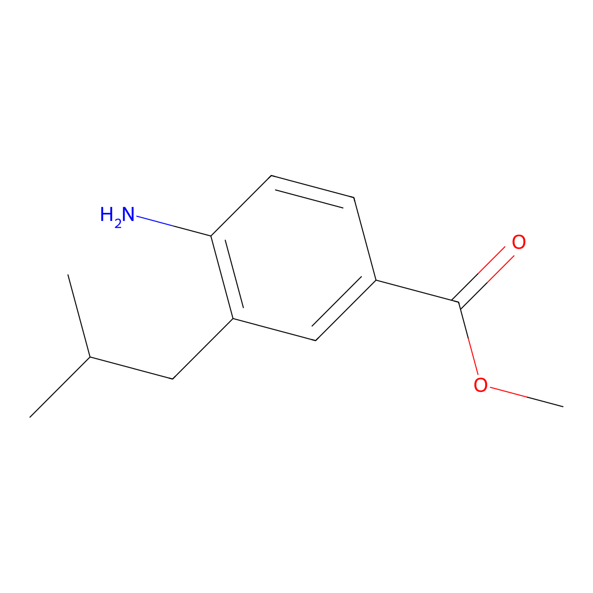 Methyl4-amino-3-(2-methylpropyl)benzoate molecular structure, CAS 2253639-71-1