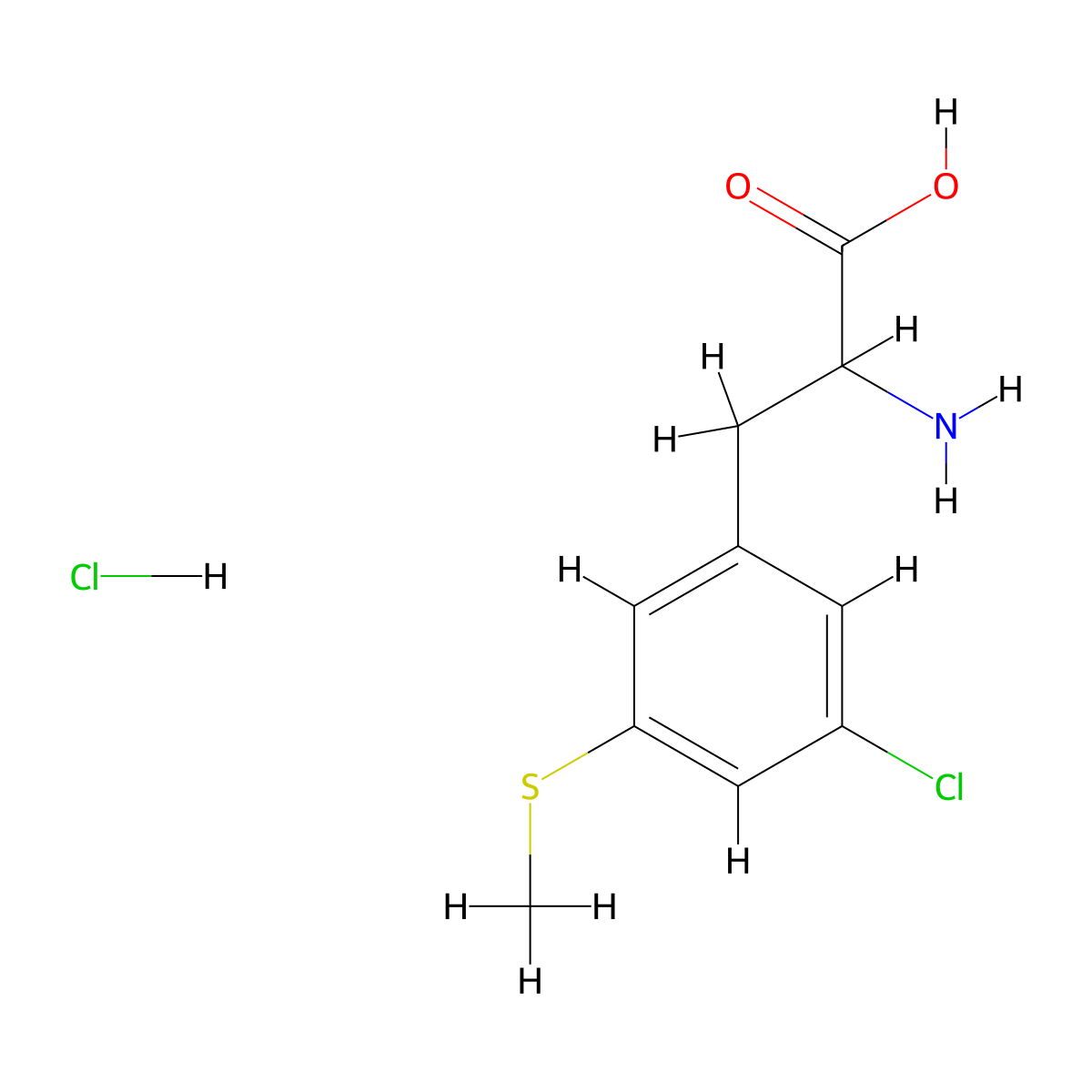 2-Amino-3-(3-chloro-5-(methylsulfanyl)phenyl)propanoic acid hydrochloride molecular structure, CAS 2253639-87-9
