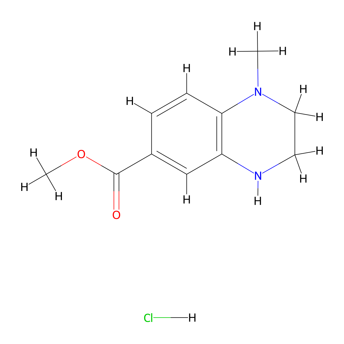 Methyl 1-methyl-1,2,3,4-tetrahydroquinoxaline-6-carboxylate hydrochloride molecular structure, CAS 2253639-90-4