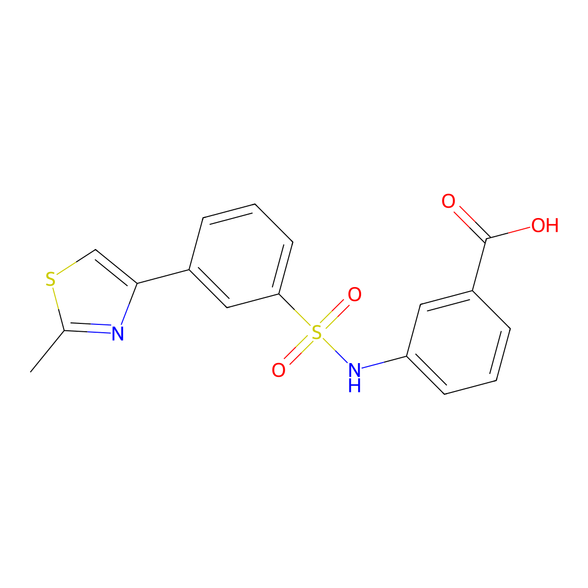 3-[3-(2-Methyl-1,3-thiazol-4-yl)benzenesulfonamido]benzoic acid molecular structure, CAS 2253640-01-4