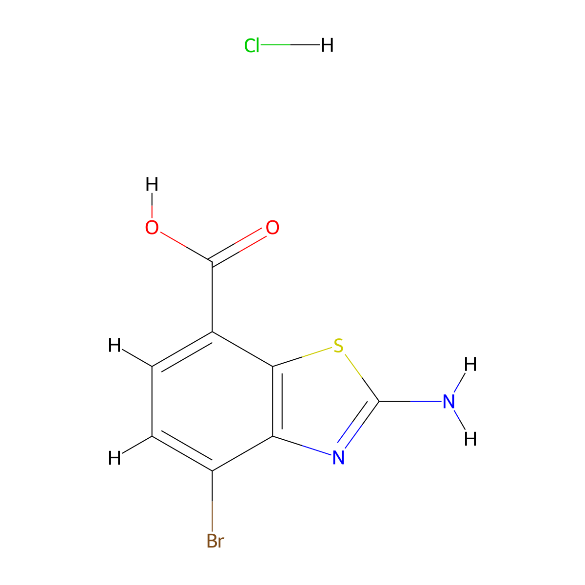 2-Amino-4-bromo-1,3-benzothiazole-7-carboxylic acid;hydrochloride molecular structure, CAS 2253640-26-3