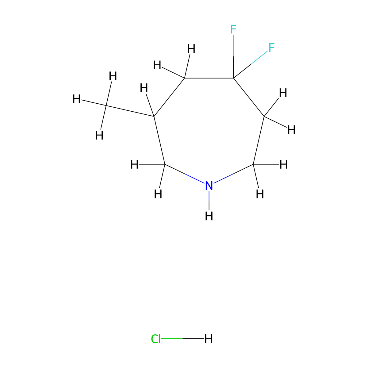 5,5-Difluoro-3-methylazepane hydrochloride molecular structure, CAS 2253640-28-5