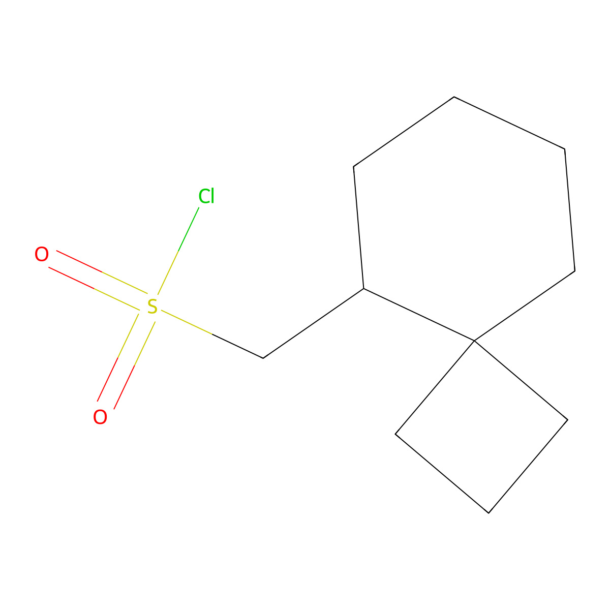 {Spiro[3.5]nonan-5-yl}methanesulfonylchloride molecular structure, CAS 2253640-37-6