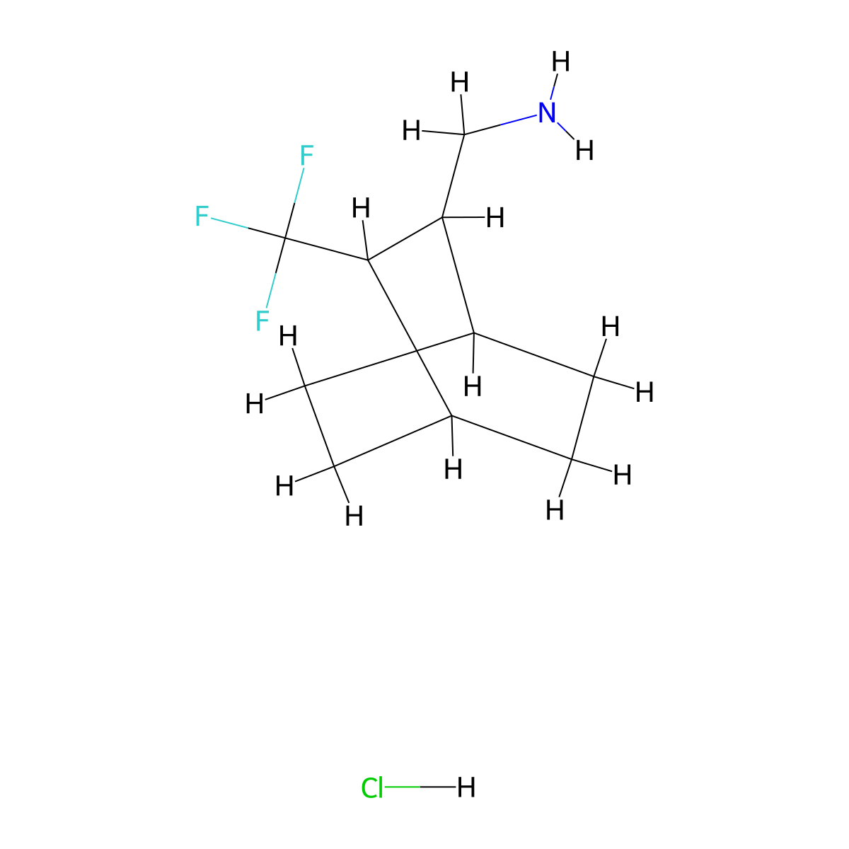 [3-(Trifluoromethyl)bicyclo[2.2.2]octan-2-yl]methanamine hydrochloride molecular structure, CAS 2253640-40-1