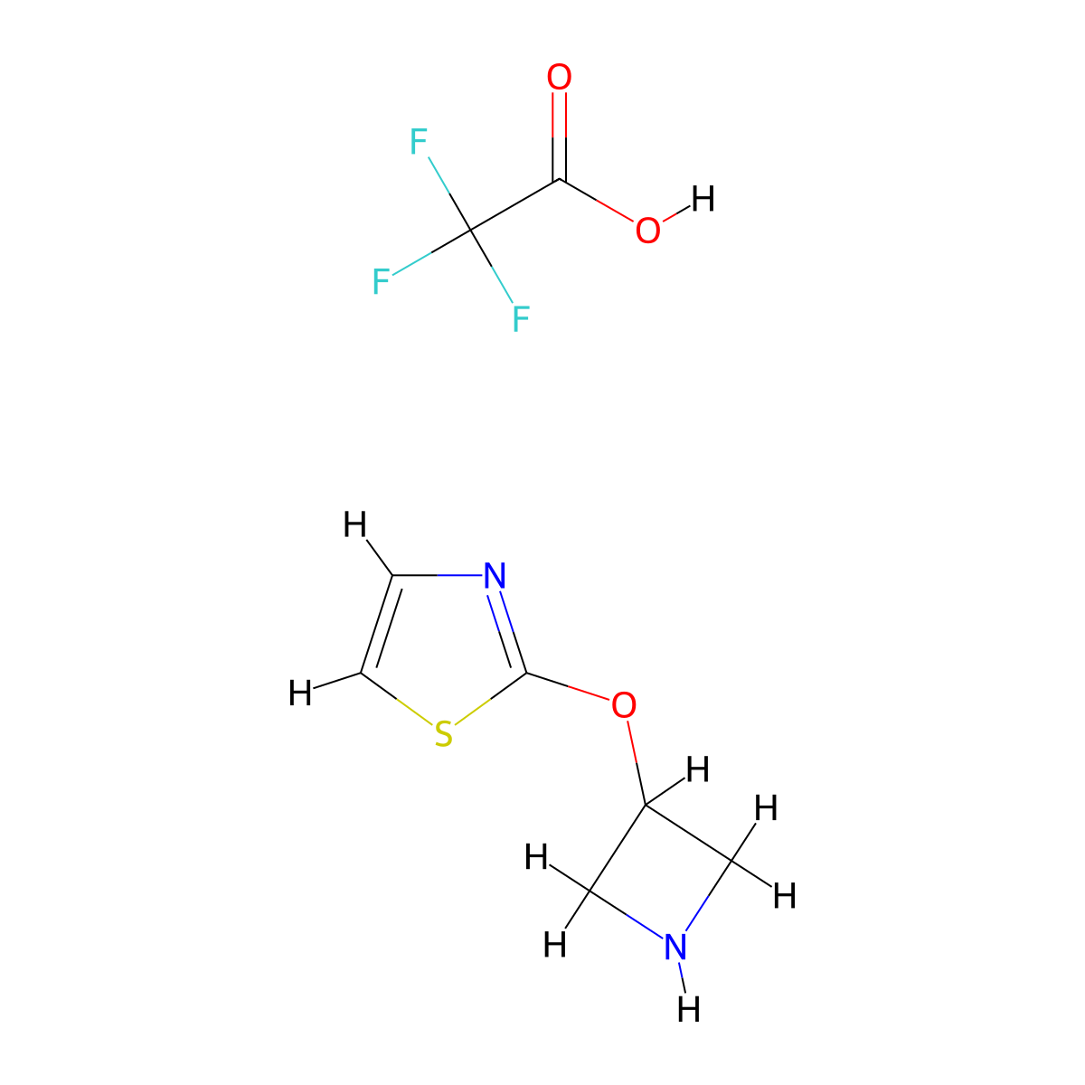 2-(Azetidin-3-yloxy)-1,3-thiazole; trifluoroacetic acid molecular structure, CAS 2253640-41-2