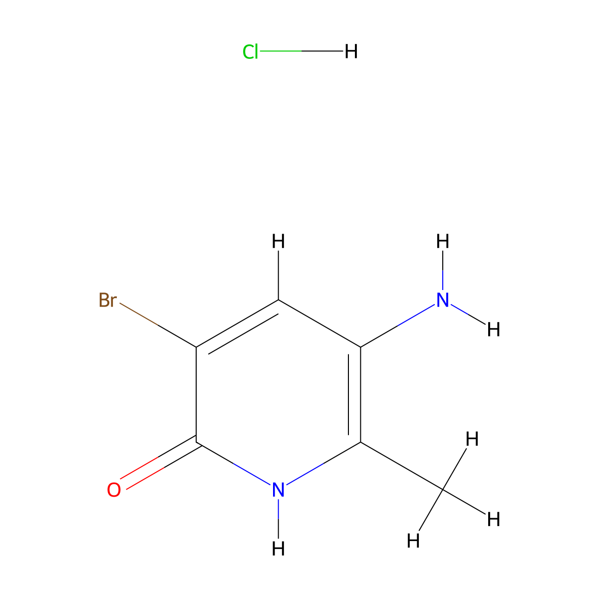 5-Amino-3-bromo-6-methyl-1,2-dihydropyridin-2-one hydrochloride molecular structure, CAS 2253640-42-3