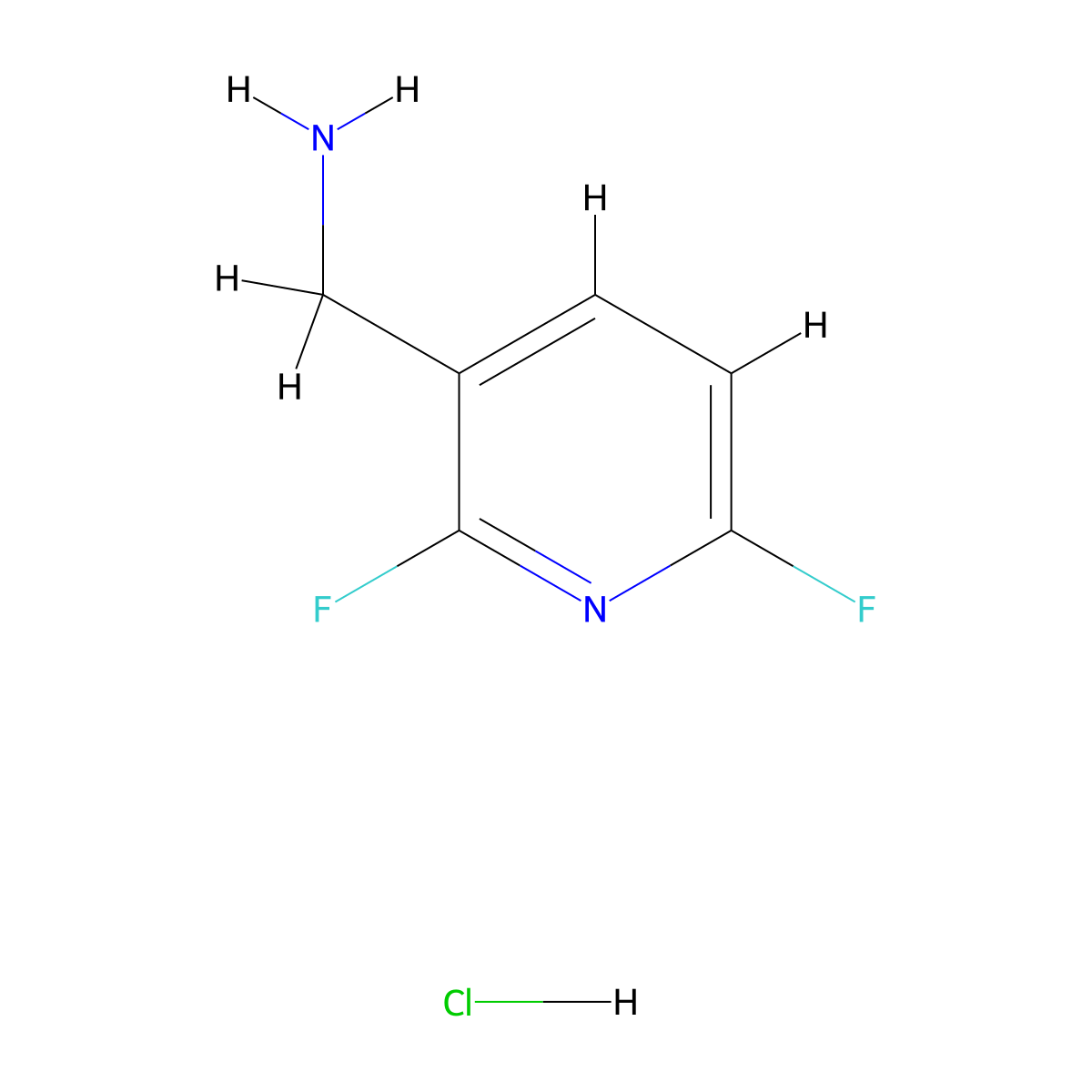 (2,6-Difluoropyridin-3-yl)methanamine hydrochloride molecular structure, CAS 2253640-59-2
