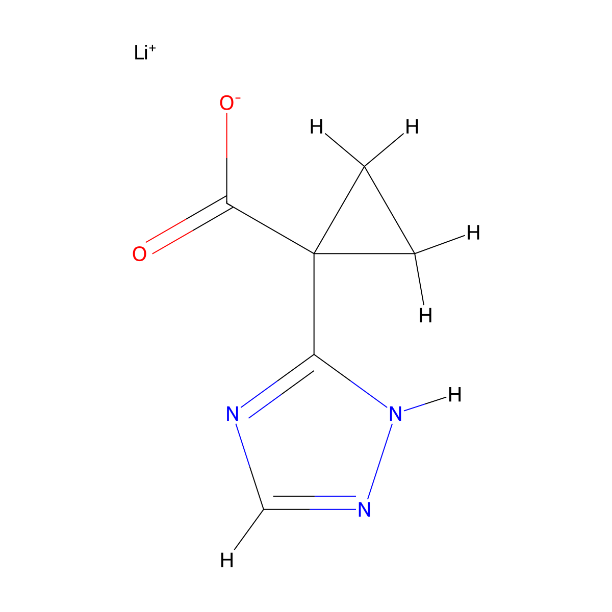 Lithium;1-(1H-1,2,4-triazol-5-yl)cyclopropane-1-carboxylate molecular structure, CAS 2253640-74-1