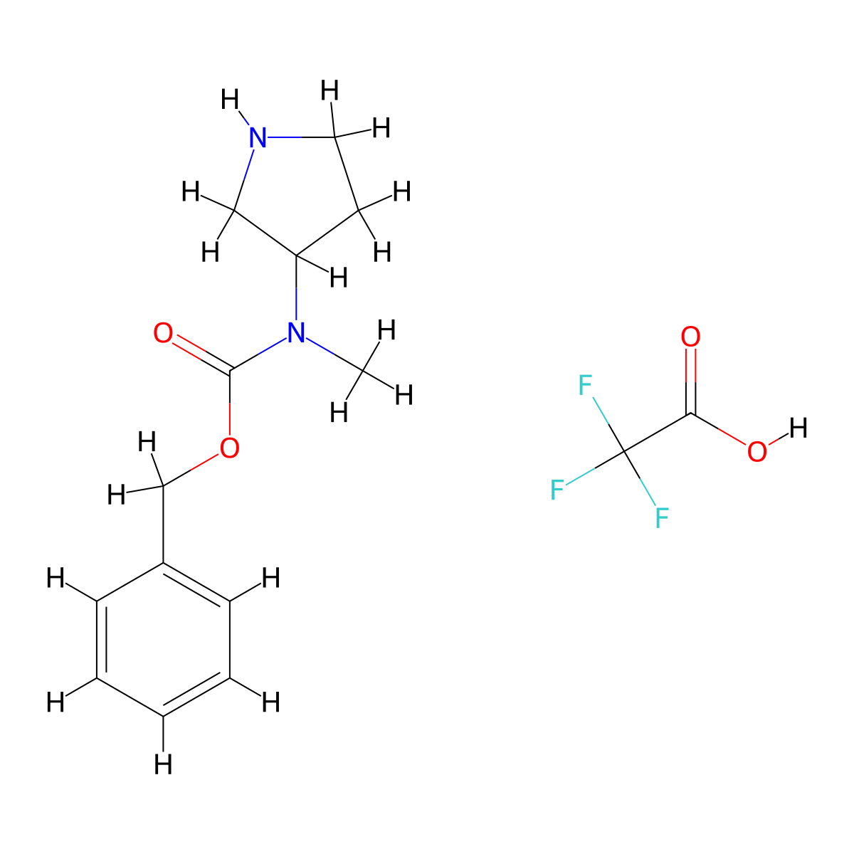 benzylN-methyl-N-(pyrrolidin-3-yl)carbamate,trifluoroaceticacid molecular structure, CAS 2253640-80-9
