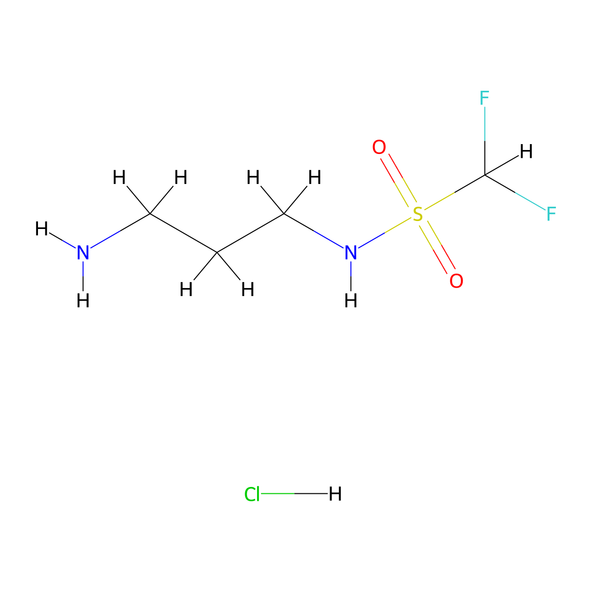 N-(3-aminopropyl)-1,1-difluoromethanesulfonamide hydrochloride molecular structure, CAS 2253640-81-0