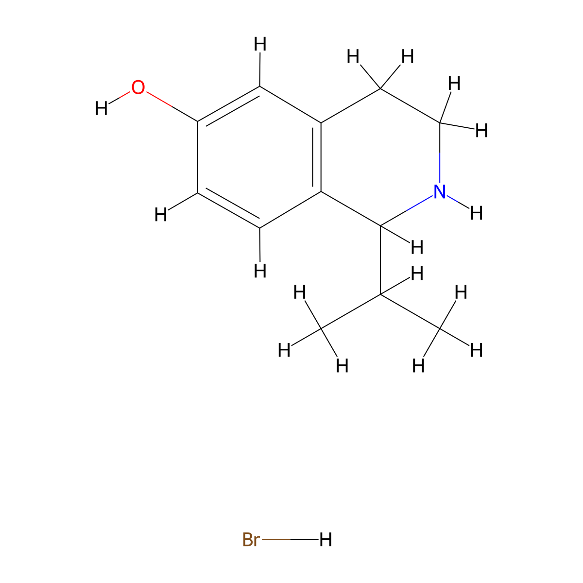 1-(Propan-2-yl)-1,2,3,4-tetrahydroisoquinolin-6-ol hydrobromide molecular structure, CAS 2253640-85-4