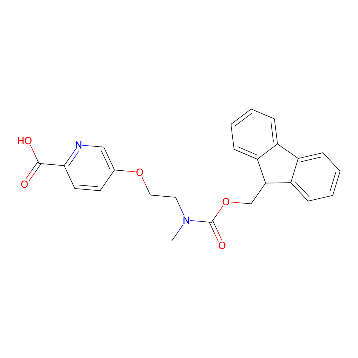 5-[2-({[(9H-fluoren-9-yl)methoxy]carbonyl}(methyl)amino)ethoxy]pyridine-2-carboxylic acid molecular structure, CAS 2253640-89-8